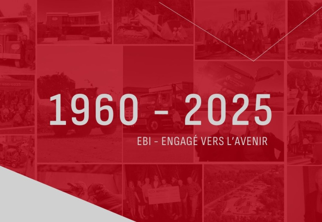 Engagé vers l’Avenir avec des photos représentant l’historique de EBI